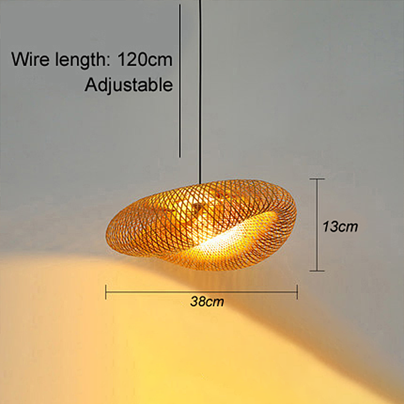 Rattan Woven Bamboo Pendant Light - LED Ceiling Fixture