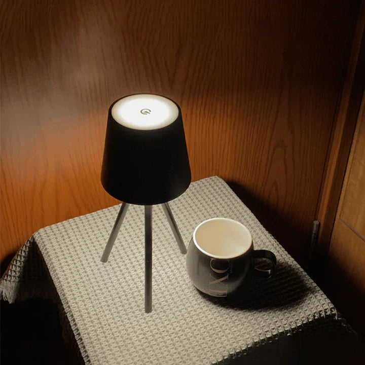 Cordless LED Tripod Table Lamp - Modern Minimalist Night Light