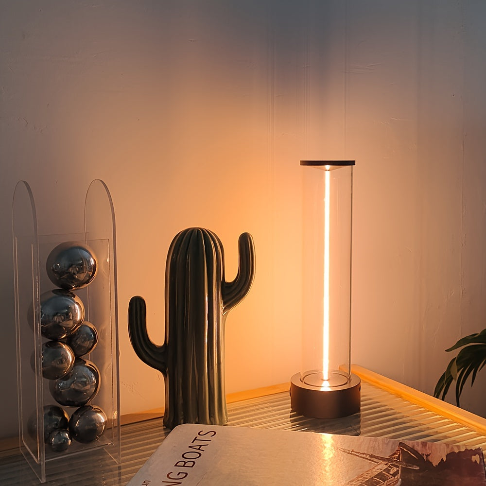 Wireless LED Table Lamp with USB Charging and Dimmable Brightness