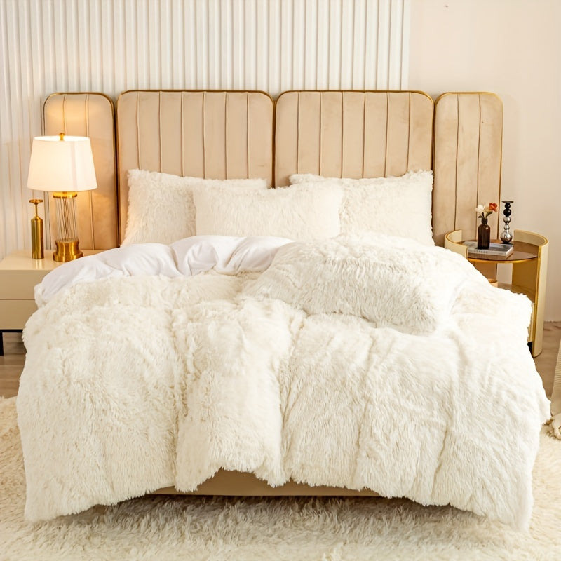 Ultra Soft Plush Duvet Cover Set with Zipper Closure