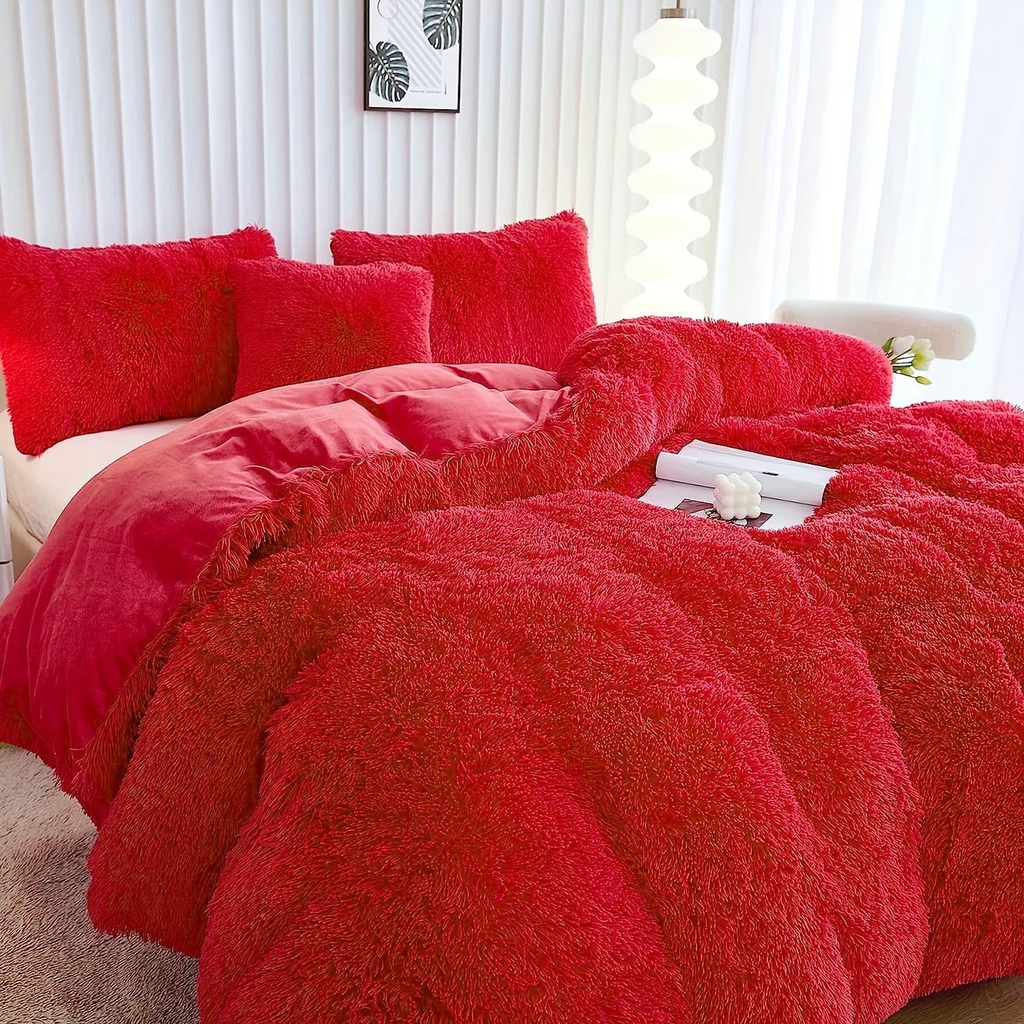 Ultra Soft Plush Duvet Cover Set with Zipper Closure