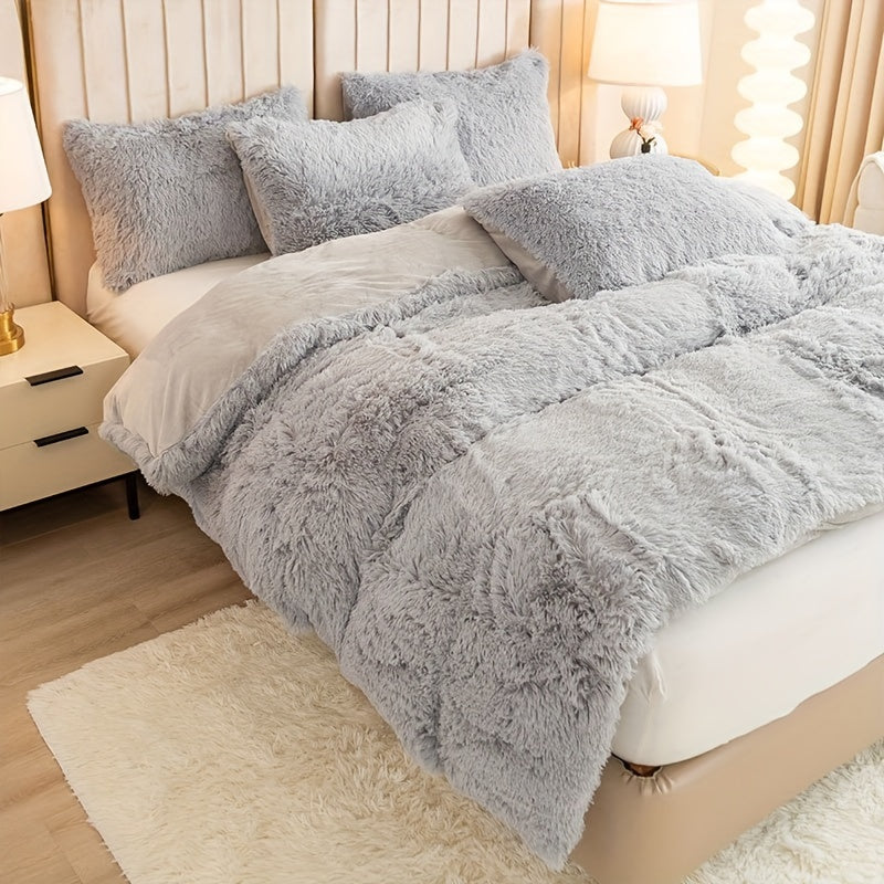Ultra Soft Plush Duvet Cover Set with Zipper Closure