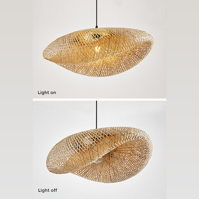 Rattan Woven Bamboo Pendant Light - LED Ceiling Fixture