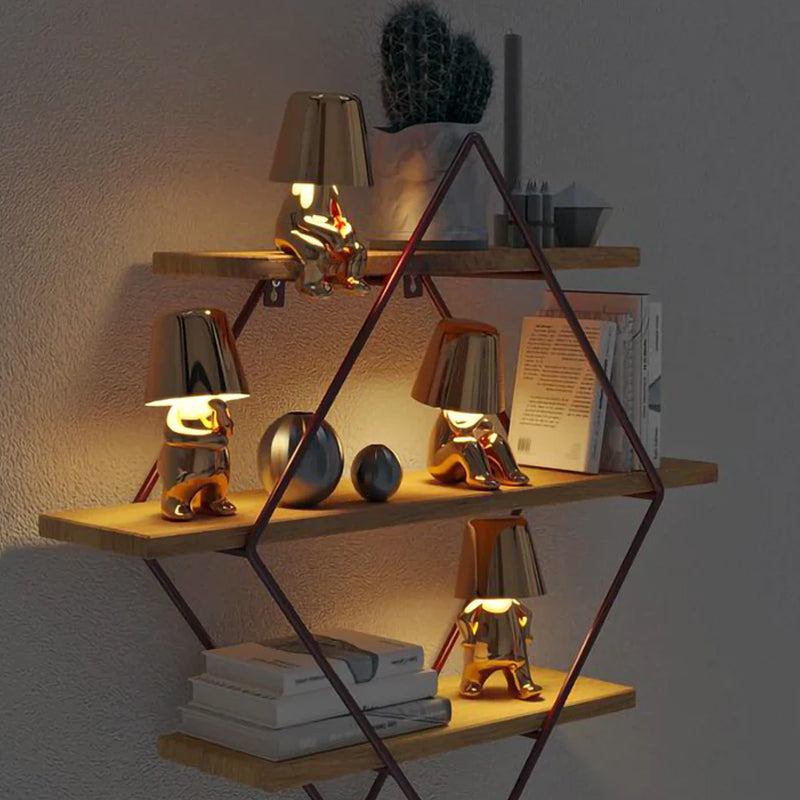 Creative Gold Thinking Man Touch Control Table Lamp
