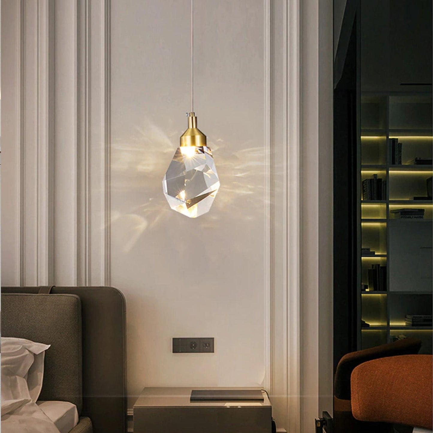 Contemporary Adjustable LED Pendant Light with Metal and Acrylic Design
