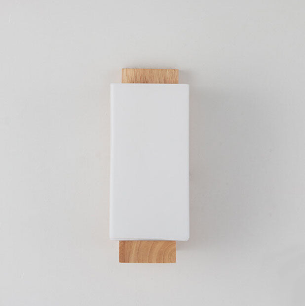 Modern Minimalist Solid Wood and Glass Wall Sconce Lamp