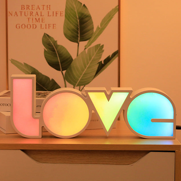 Art Deco Waterproof LED Table Lamp with LOVE Letters
