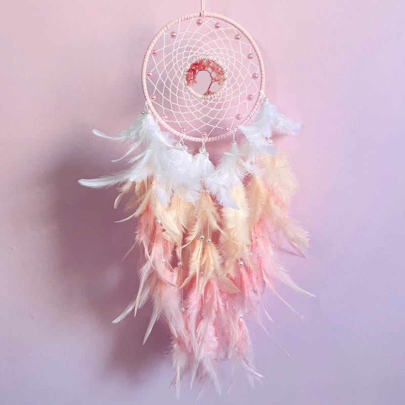 Crystal Tree of Life Dreamcatcher with Natural Gemstones