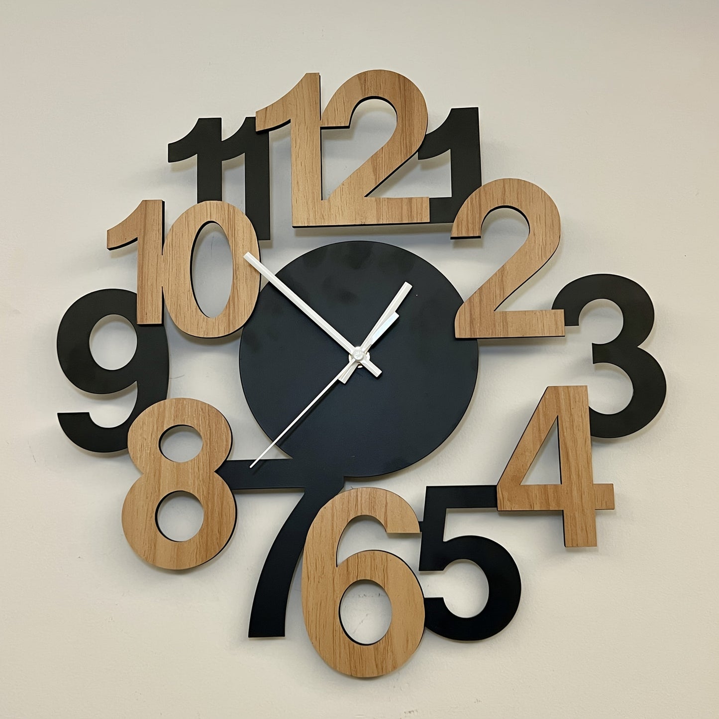 Asymmetrical Digital Wall Clock with Oversized Numbers