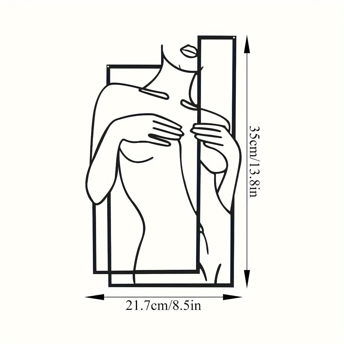 Minimalist Metal Wall Art - Elegant Woman Silhouette in Black