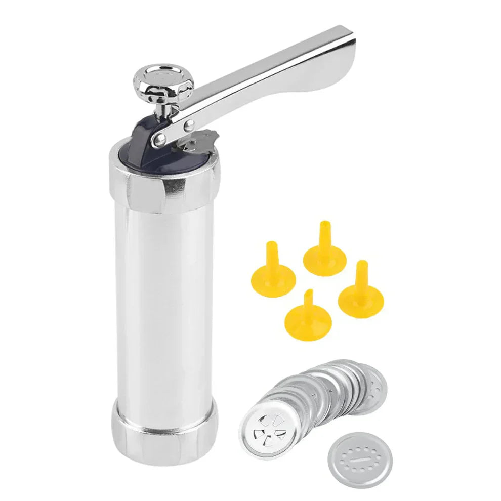 Aluminum Cookie Press with 20 Shape Discs and Decorating Tips