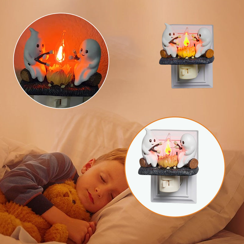 Ghost Campfire Flickering Night Light with Cute Design