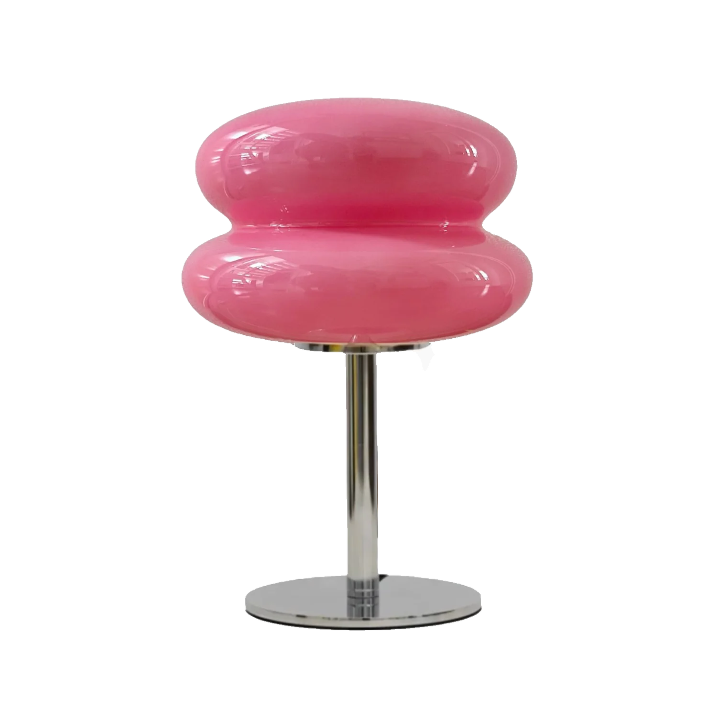 Dimmable Pink Glass Retro Table Lamp with USB Charging