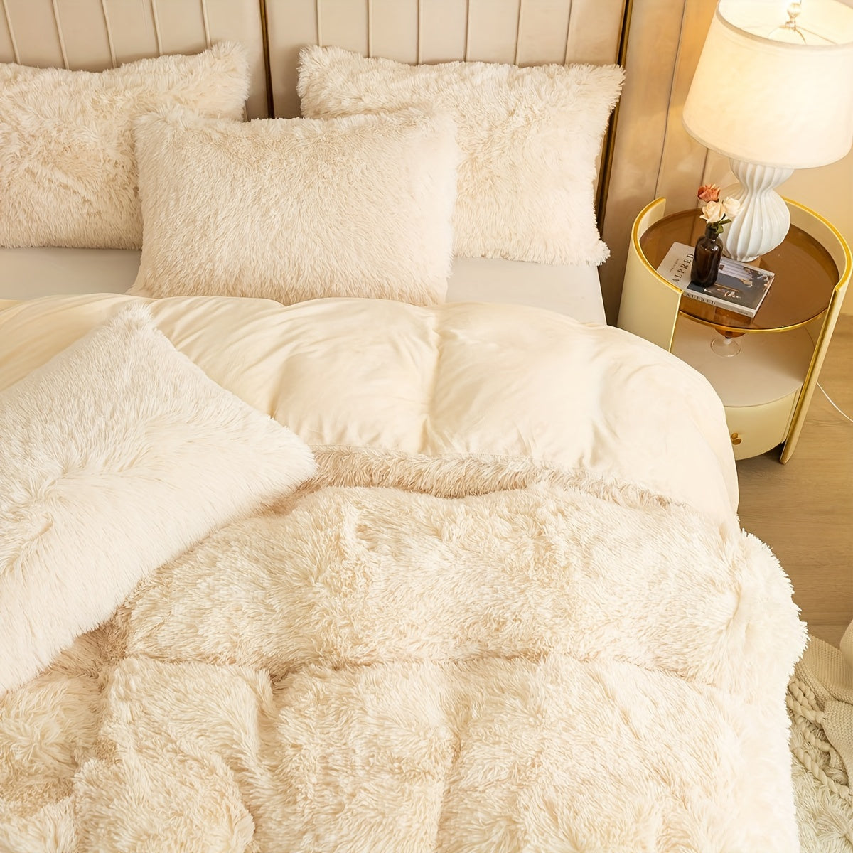 Ultra Soft Plush Duvet Cover Set with Zipper Closure