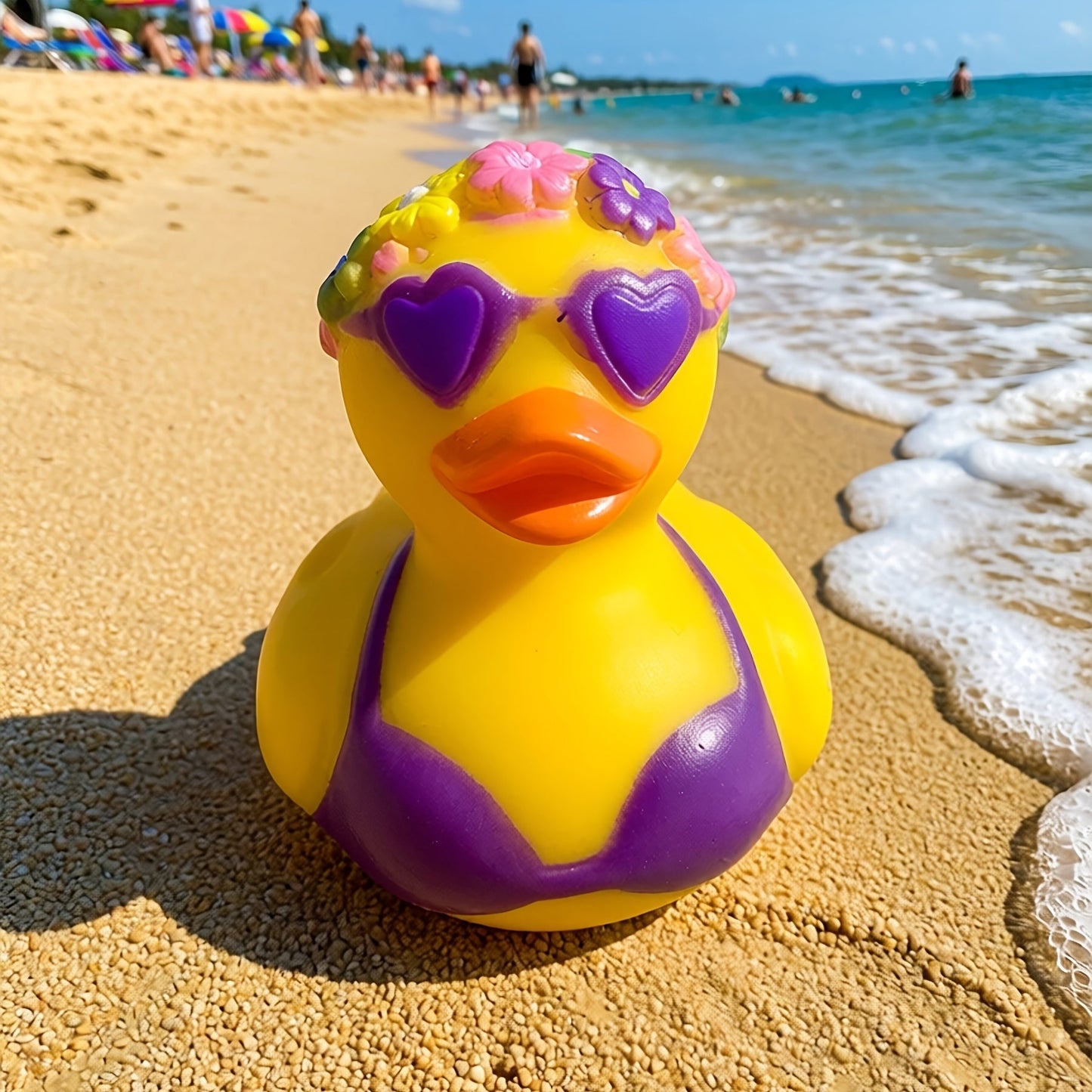 Decorative PVC Duck with Floral Bikini for Office or Car