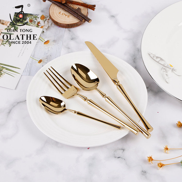 Stainless Steel Flatware Set with Elegant Handles