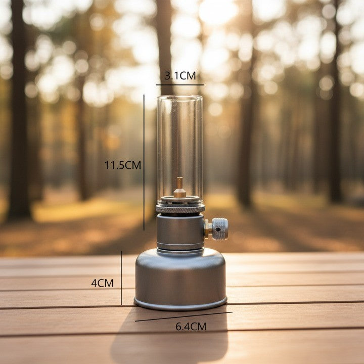 Mini Gas Flame Torch Table Lamp - Adjustable Aluminum Outdoor Lighting