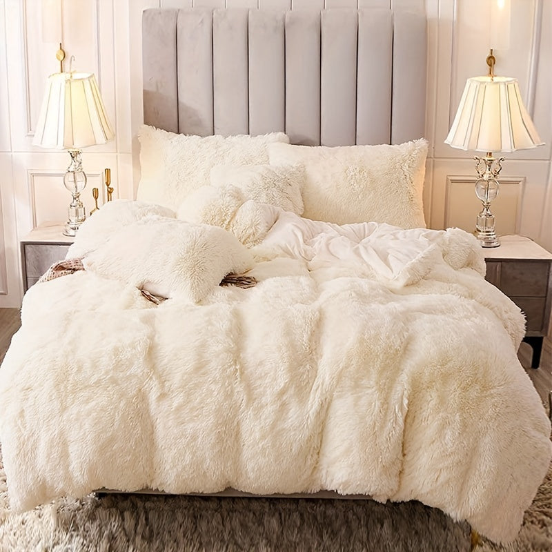 Ultra Soft Plush Duvet Cover Set with Zipper Closure