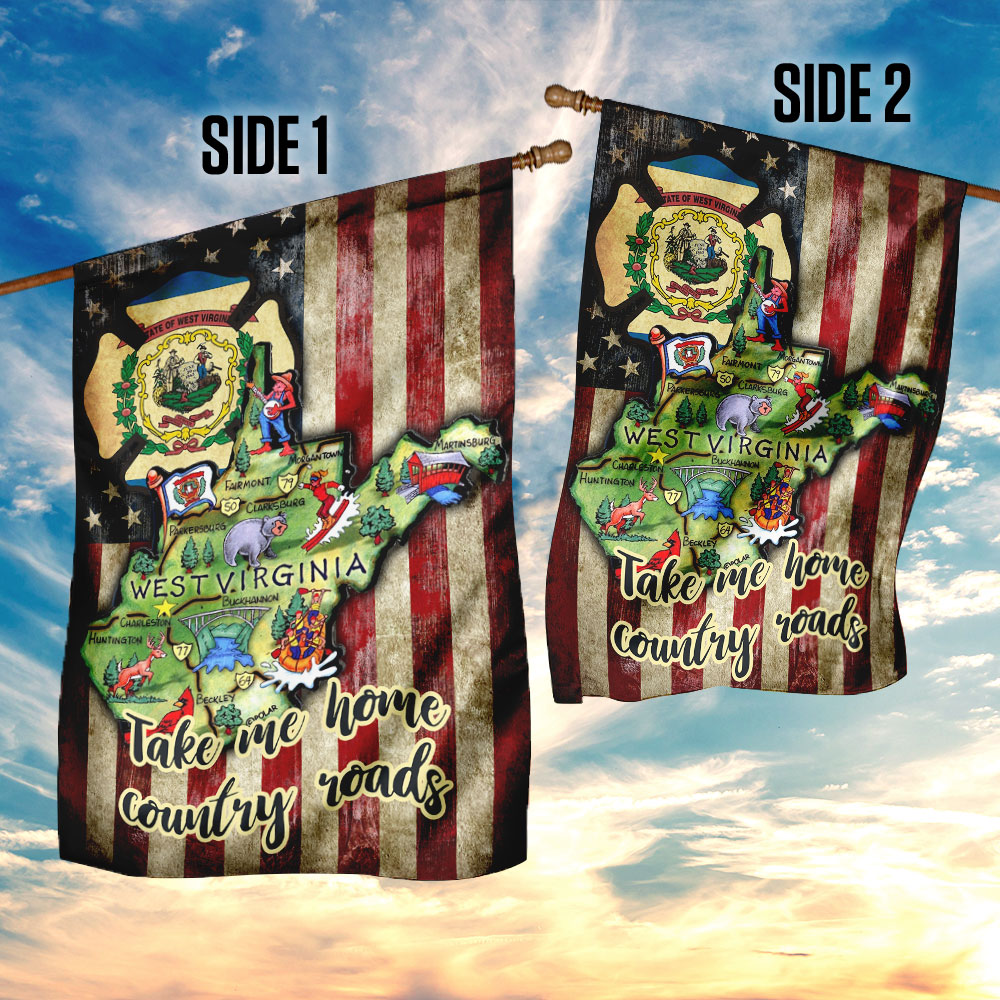 Double-Sided West Virginia State Flag - Custom Printed Canvas