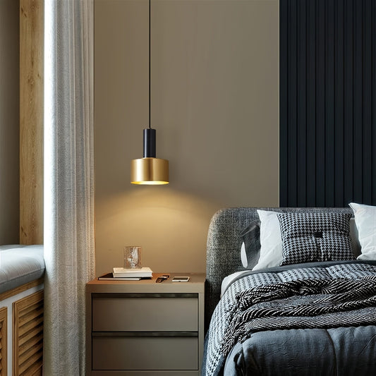 Modern Black and Gold Adjustable Pendant Light E27 Fixture