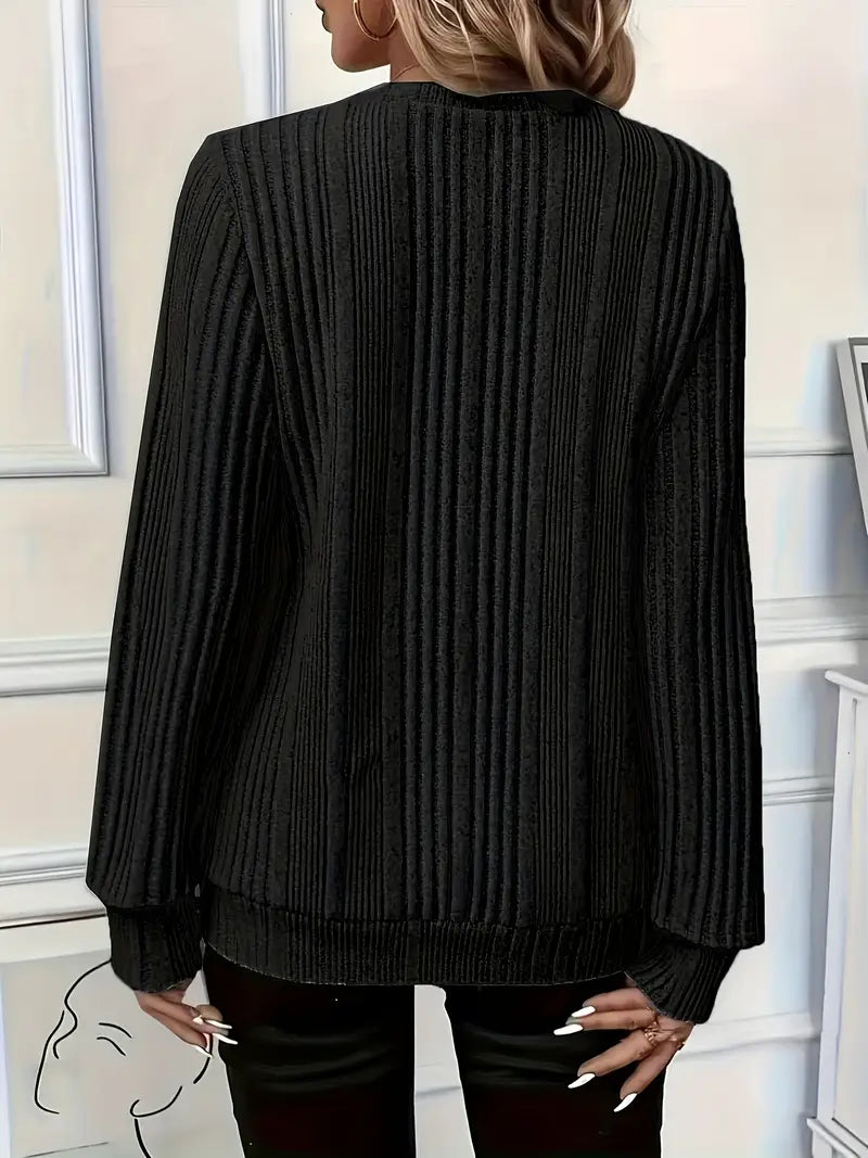 Amara | Ladies' Zip-Up Rib-Knit Sweater