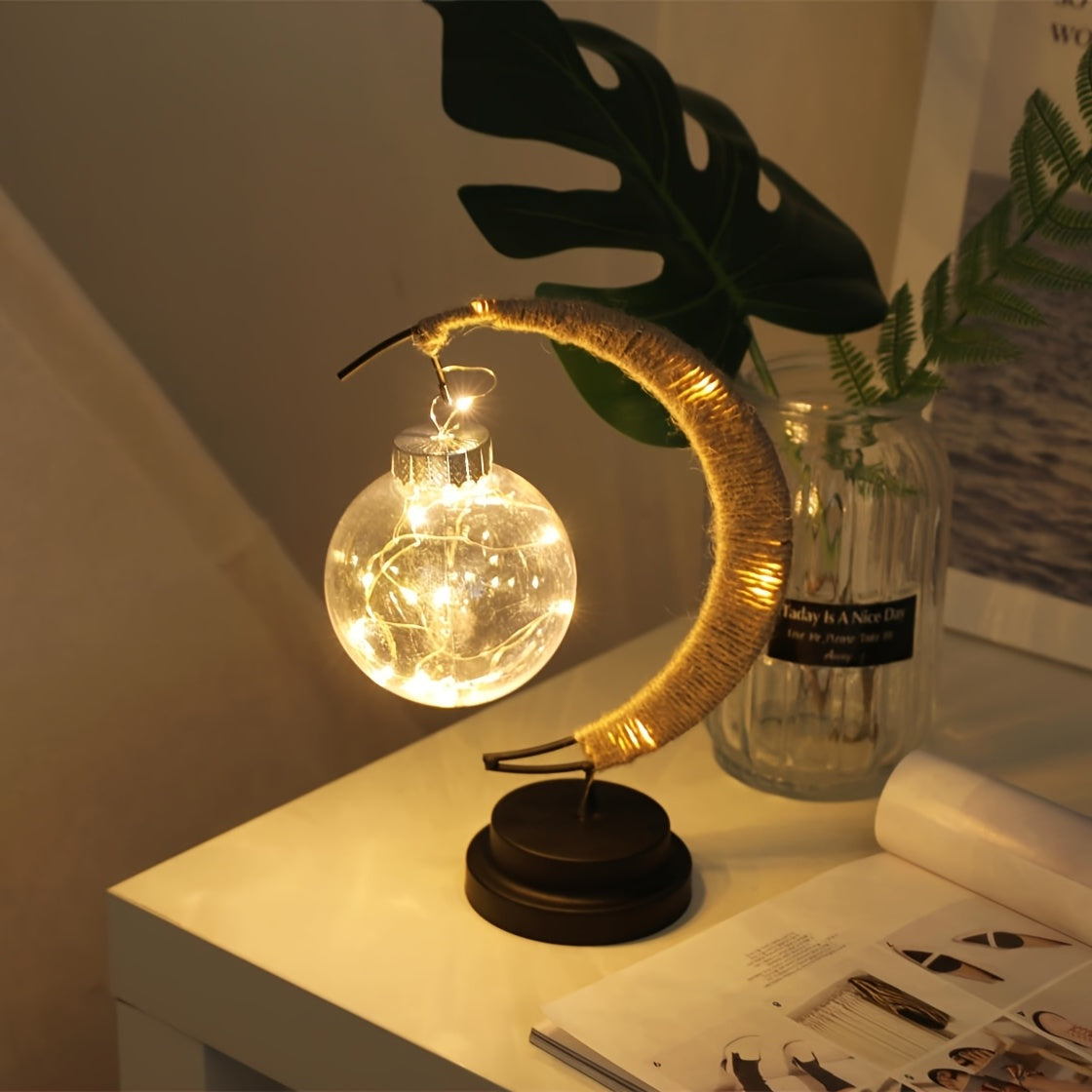 Wrought Iron LED MoonGlow Table Lamp