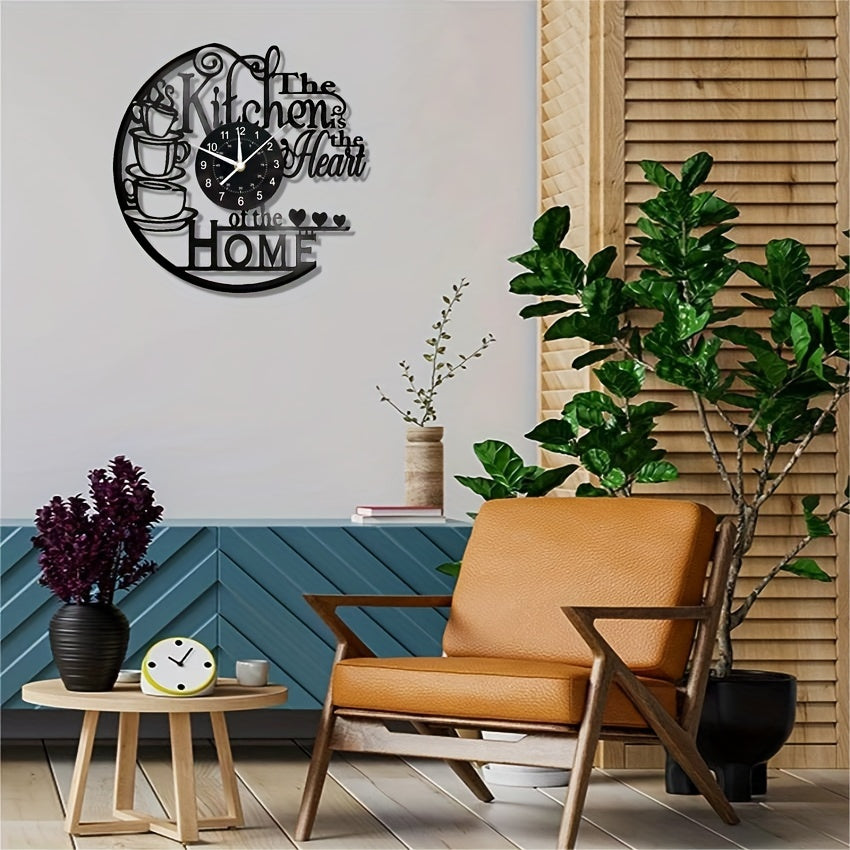 Color-Changing Kitchen Wall Clock with Coffee Cup Design