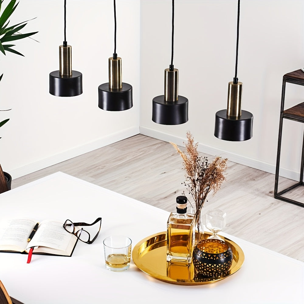 Modern Black and Gold Adjustable Pendant Light E27 Fixture
