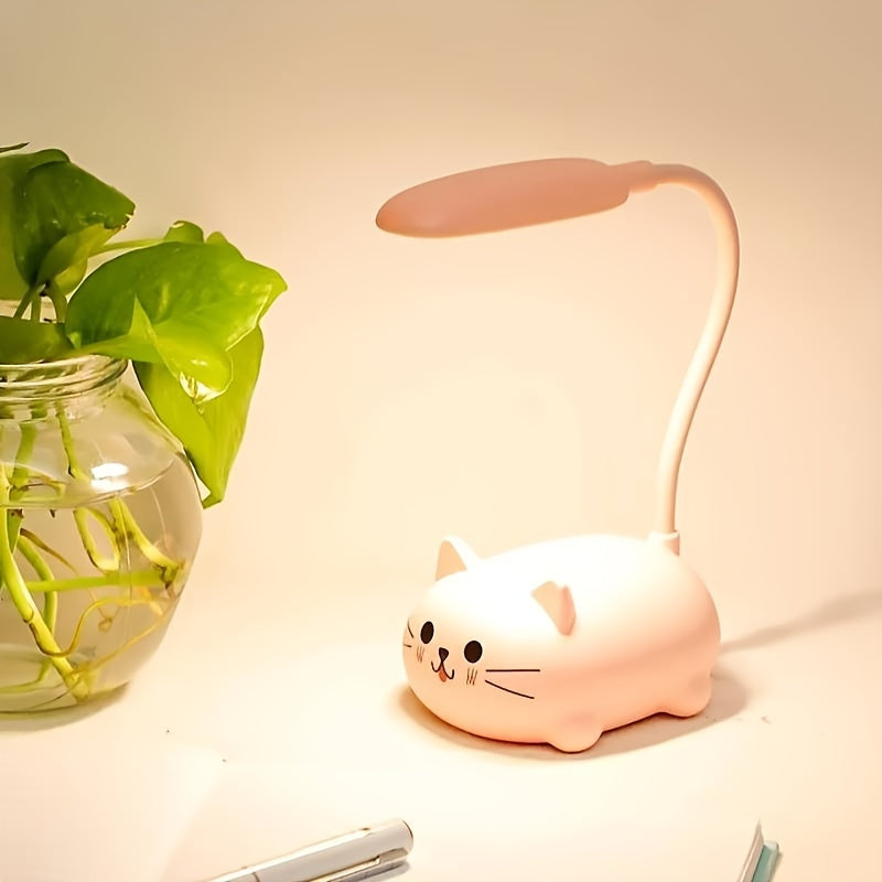Adjustable USB Rechargeable Cartoon Cat LED Desk Lamp