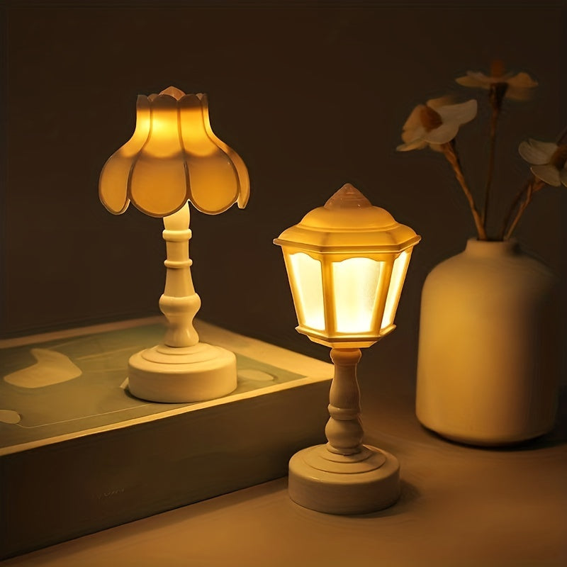 Retro LED Mini Table Lamp - Wireless Art Deco Accent Light