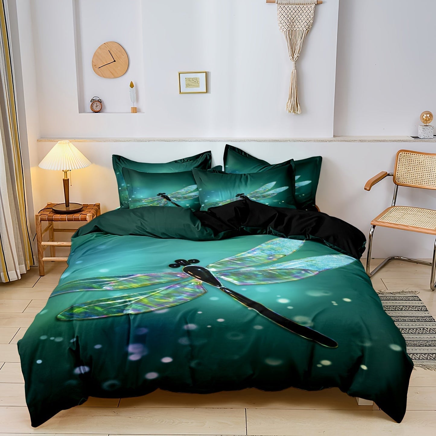 Premium Dragonfly Duvet Bedding Set in Cotton Satin