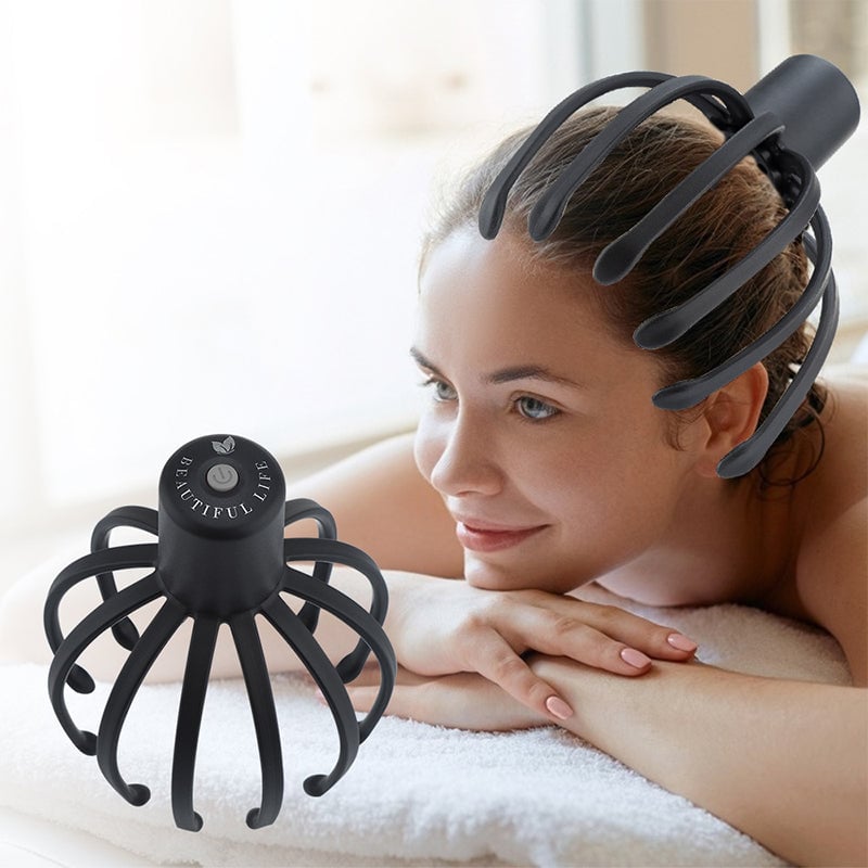 Rechargeable Octopus Head Massager with Vibration Settings