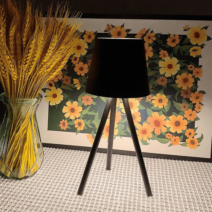 Cordless LED Tripod Table Lamp - Modern Minimalist Night Light