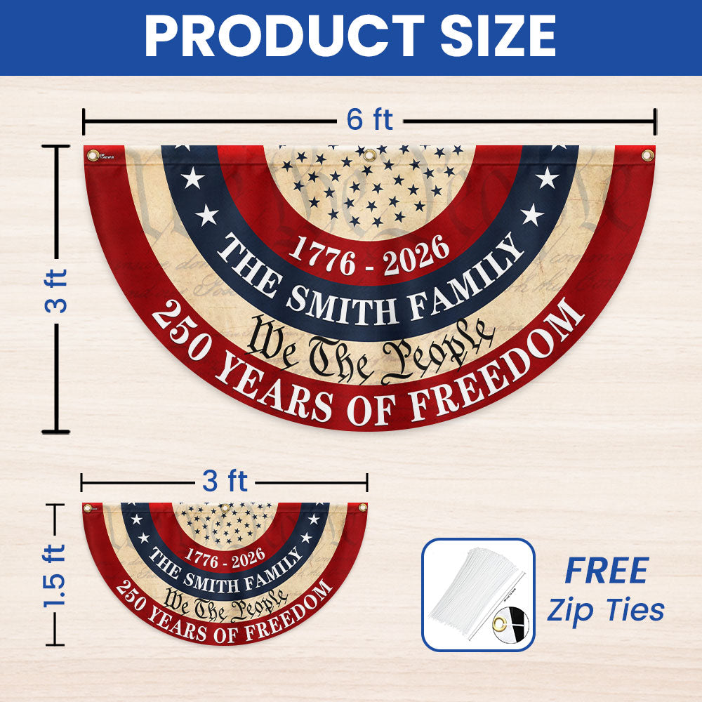 Personalized 250th Anniversary Fan Flag - Custom Patriotic Decor