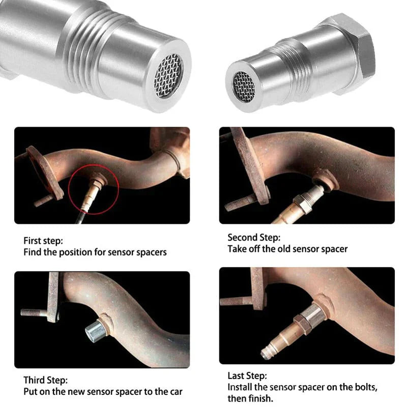 Oxygen O2 Sensor Adapter with Mini Catalytic Converter M18x1.5