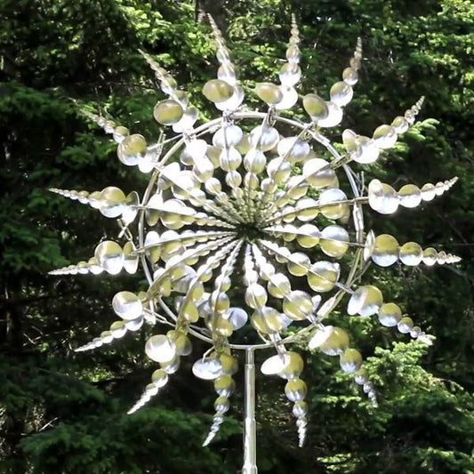 Metal Garden Windmill with Dual Motion and Antique Charm