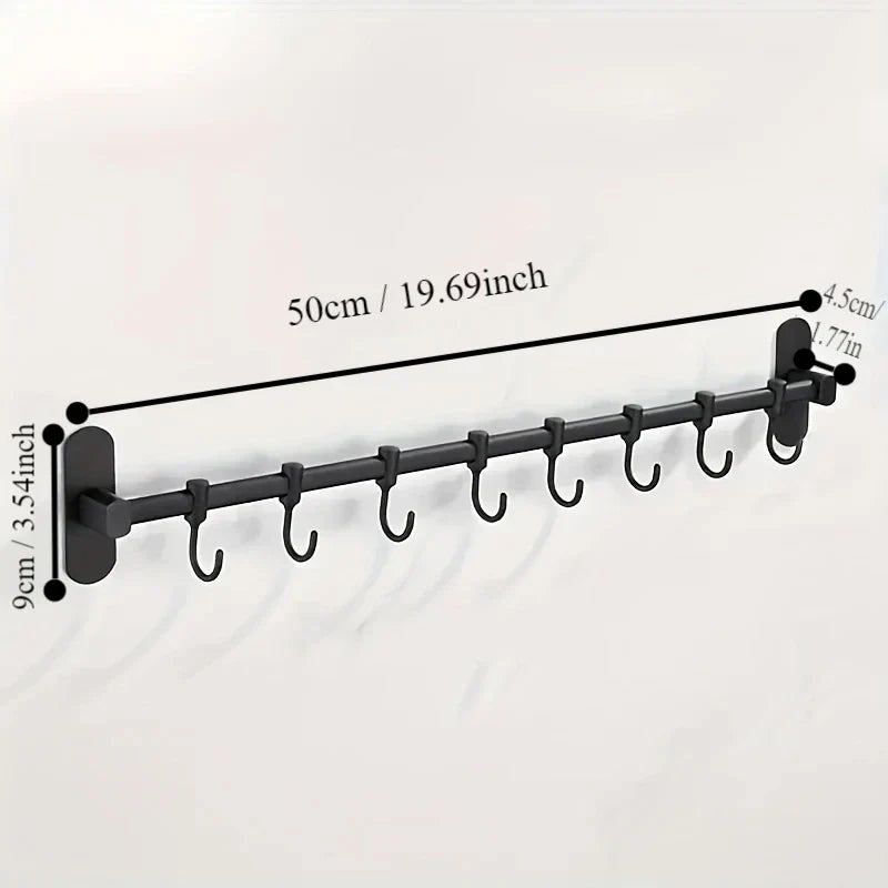 Wall-Mounted Kitchen Utensil Storage Rack for Lids and Spatulas