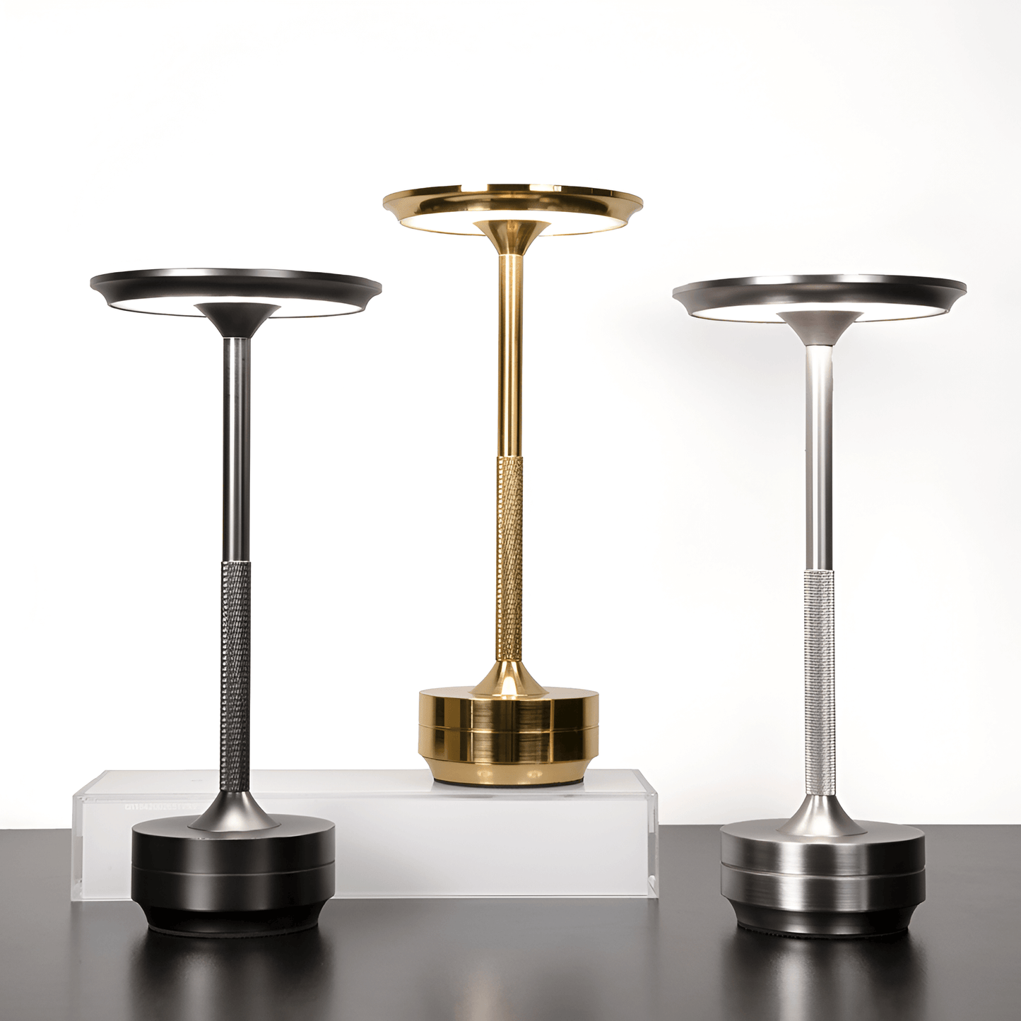 Rechargeable Wireless LED Table Lamp - Portable Touch Control, Metal Finish