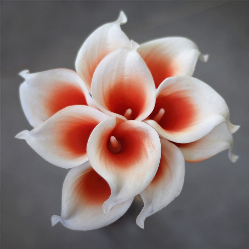 Marine Blue Calla Lily Real Touch Flowers for Wedding Bouquets and Table Decor
