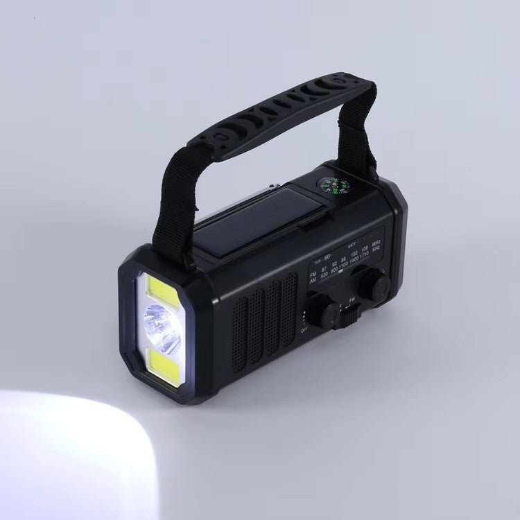 10,000mAh Solar Hand Crank Emergency Radio with Power Bank and LED Flashlight