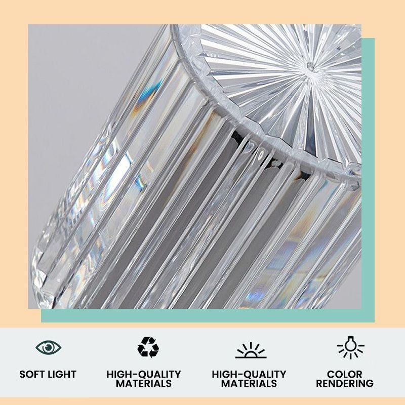 Touch Control Crystal Table Lamp with 3 RGB Colors