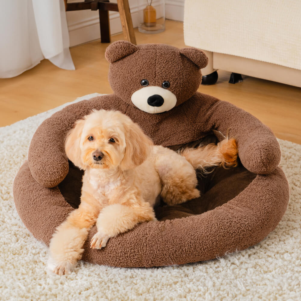 Detachable Bear Cat Bed with Cozy Kerseymere and PP Cotton