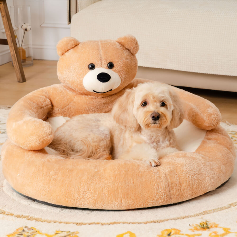 Detachable Bear Cat Bed with Cozy Kerseymere and PP Cotton