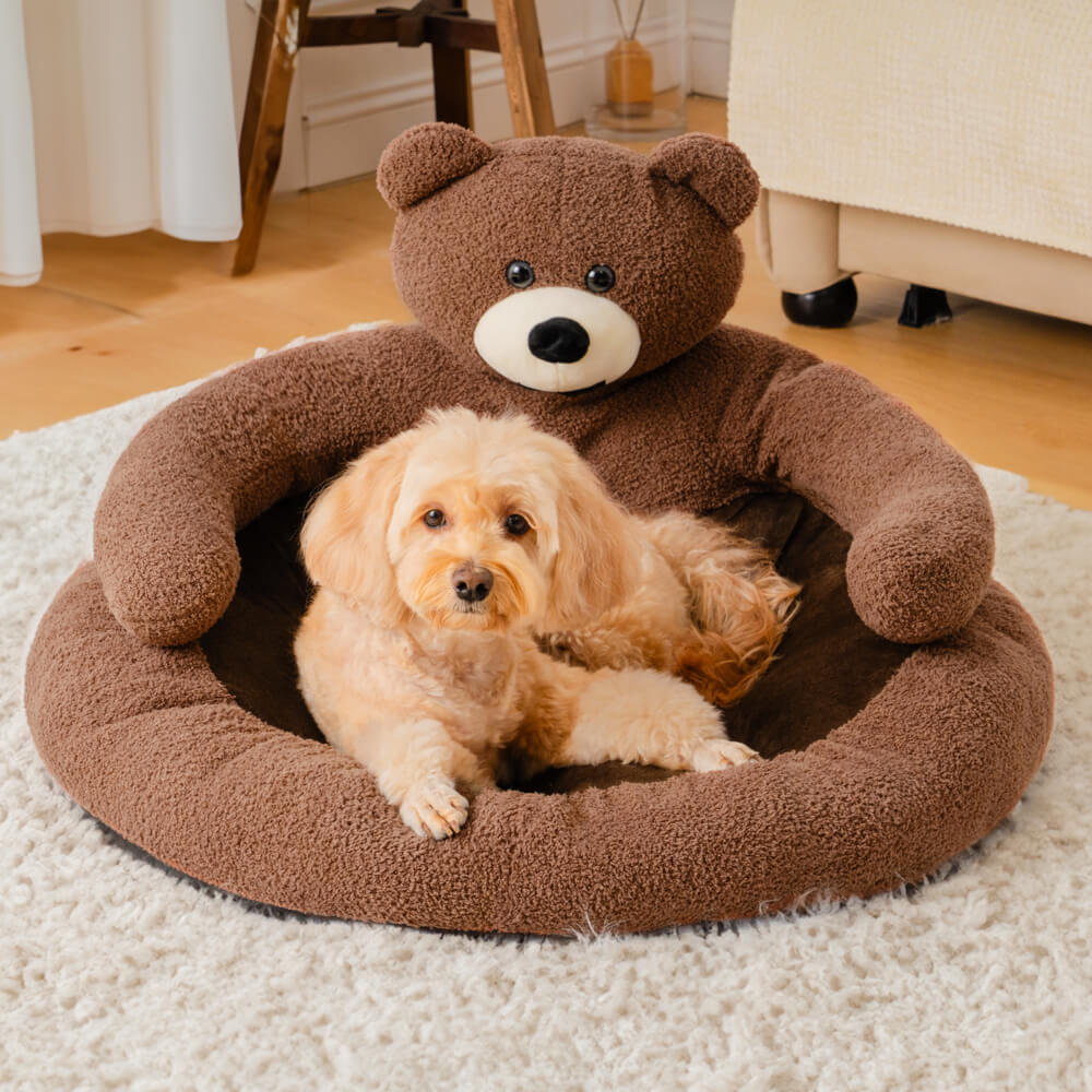 Detachable Bear Cat Bed with Cozy Kerseymere and PP Cotton