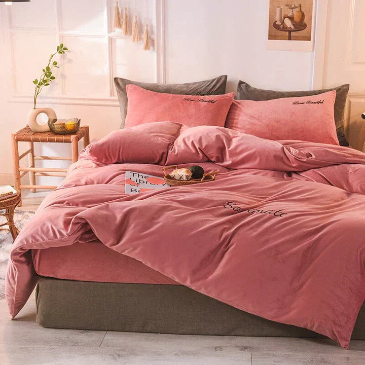 Cozy Fleece Duvet Cover with Pillowcases