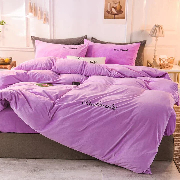 Cozy Fleece Duvet Cover with Pillowcases