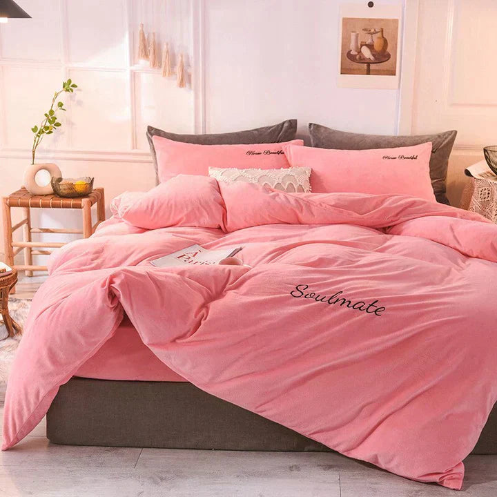 Cozy Fleece Duvet Cover with Pillowcases