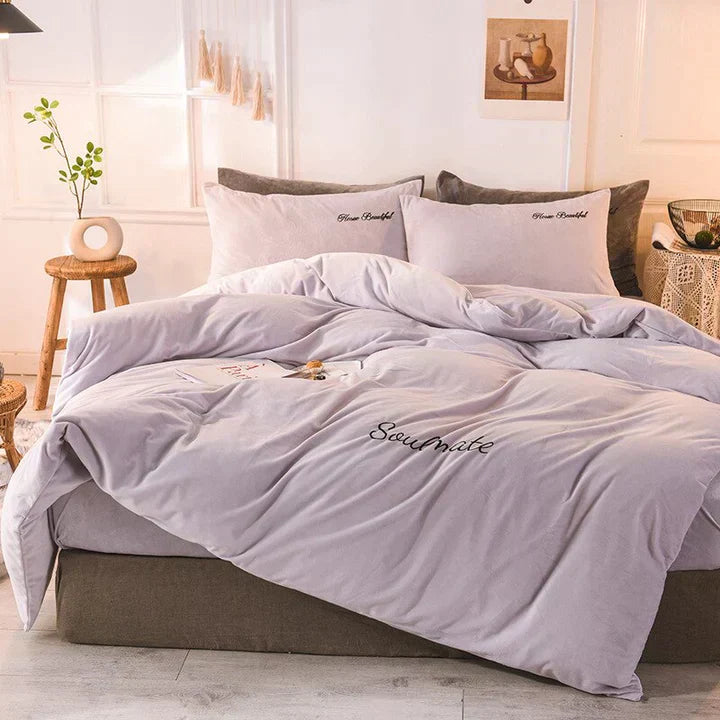 Cozy Fleece Duvet Cover with Pillowcases