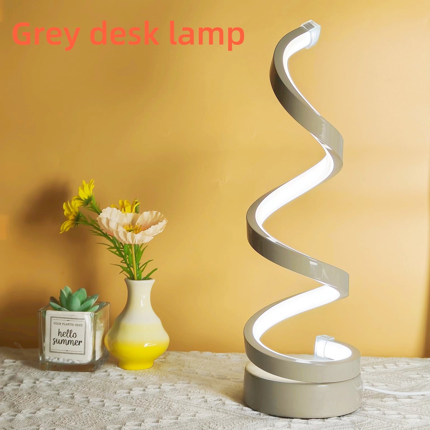 Modern Spiral LED Table Lamp with Warm Light for Bedroom and Office