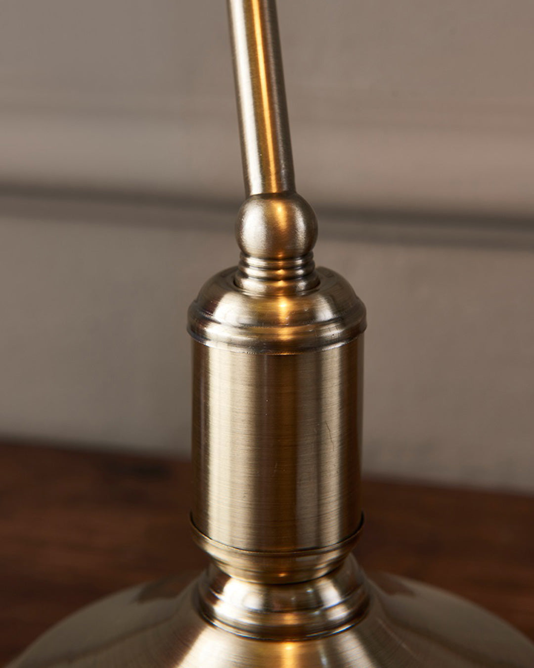 Brass Base Emerald Glass Banker Lamp